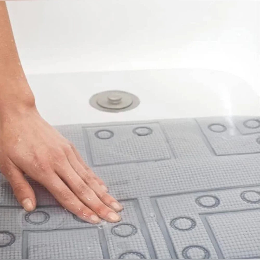 Duck Brand 286625 Safety Grip Bath Mat, 17 x 36 Inches, Gray
